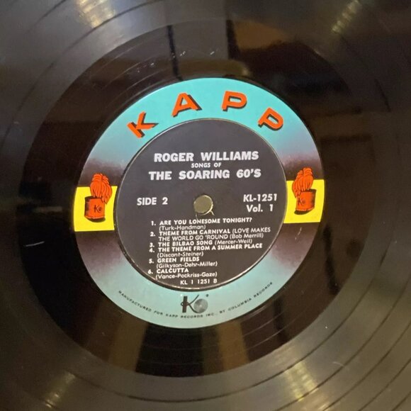 Roger Williams Songs Of The Soaring '60s Volume 1 (Vinyl, 1961) Kapp Records KL - Picture 10 of 12